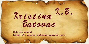 Kristina Batovac vizit kartica